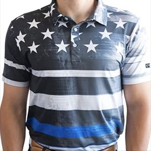 Golf Shirt XL Stars and Stripes